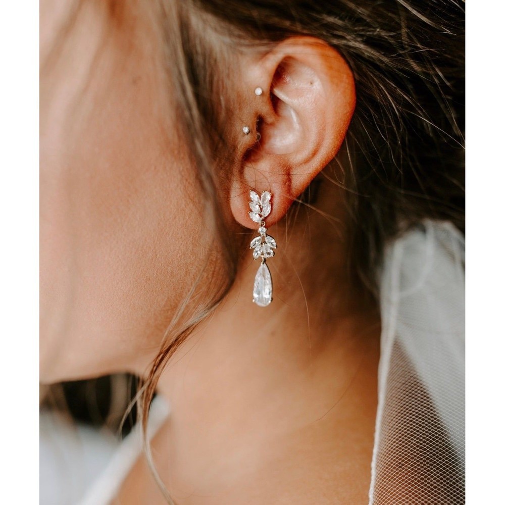 14K Gold Plated Teardrop Earrings - Picture 6 of 6